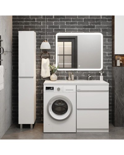 Тумба с раковиной белый глянец 120 см Onika Милтон 105801 + FC-00001870