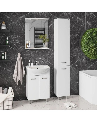 Тумба с раковиной белый глянец 55,5 см Onika Коралл 105558 + 4620008192765