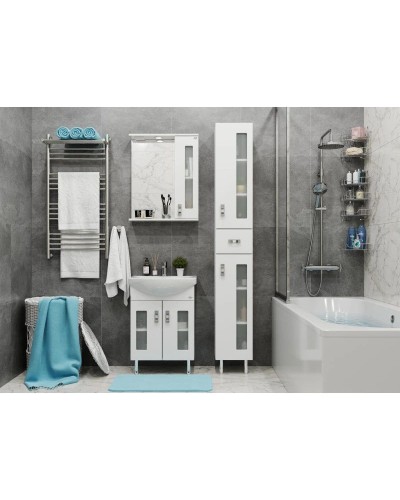 Тумба с раковиной белый глянец 55 см Onika Кристалл 105555 + 1WH501702