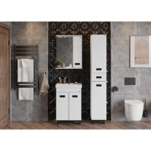 Тумба с раковиной белый глянец 55 см Onika Балтика 105552 + 1WH302126