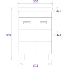 Тумба с раковиной белый глянец 55 см Onika Балтика 105552 + 1WH302126