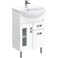 Тумба с раковиной белый глянец 54 см Onika Кристалл 105551 + UM-ERI55/1