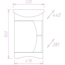 Тумба с раковиной венге луизиана/бодега 52 см Onika Дуэт 105201 + 1.3120.1.S00.11B.0