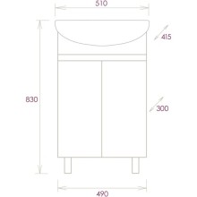 Тумба с раковиной дуб сонома/серый матовый 51 см Onika Милтон 105037 + 4620008192758