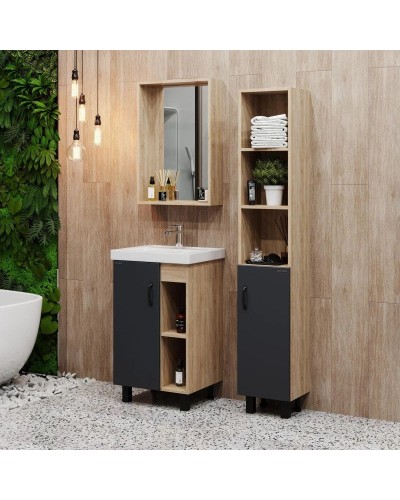 Тумба с раковиной дуб сонома/серый матовый 50 см Onika Милтон 105035 + 4630055557578