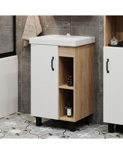 Тумба с раковиной дуб сонома/белый матовый 50 см Onika Тимбер 105034 + 4630055557578