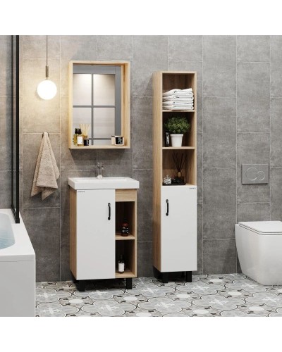 Тумба с раковиной дуб сонома/белый матовый 50 см Onika Тимбер 105034 + 4630055557578