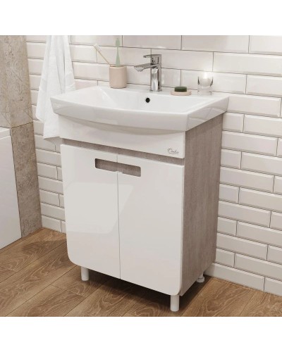 Тумба с раковиной белый глянец/кастелло 50 см Onika Тимбер 105033 + UM-CAR50/1