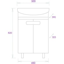 Тумба с раковиной белый глянец/кастелло 50 см Onika Тимбер 105033 + UM-CAR50/1