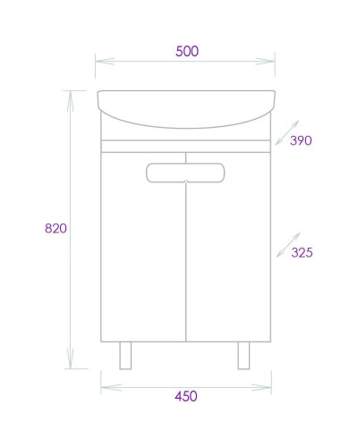 Тумба с раковиной белый глянец/кастелло 50 см Onika Тимбер 105033 + UM-CAR50/1