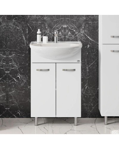 Тумба с раковиной белый глянец 51 см Onika Коралл 105032 + 4620008192758