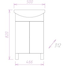 Тумба с раковиной белый глянец 50 см Onika Лига 105030 + 1WH501701
