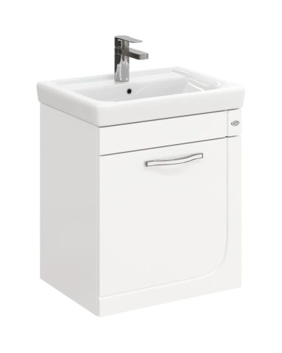 Тумба с раковиной белый глянец 50,6 см Onika Ирис 105018 + 1WH302128