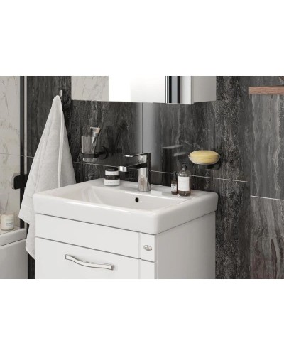 Тумба с раковиной белый глянец 50,6 см Onika Ирис 105018 + 1WH302128