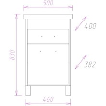 Тумба с раковиной ясень таормина 50 см Onika Натали 105016 + 4630055557578