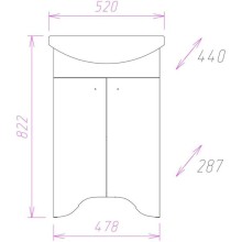 Тумба с раковиной белый матовый 52 см Onika Омега 105015 + 1.3120.1.S00.11B.0