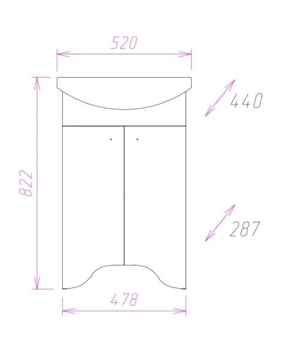 Тумба с раковиной белый матовый 52 см Onika Омега 105015 + 1.3120.1.S00.11B.0