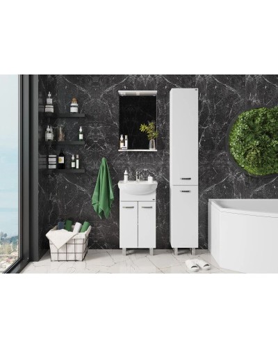 Тумба с раковиной белый глянец 47 см Onika Коралл 104701 + 604701