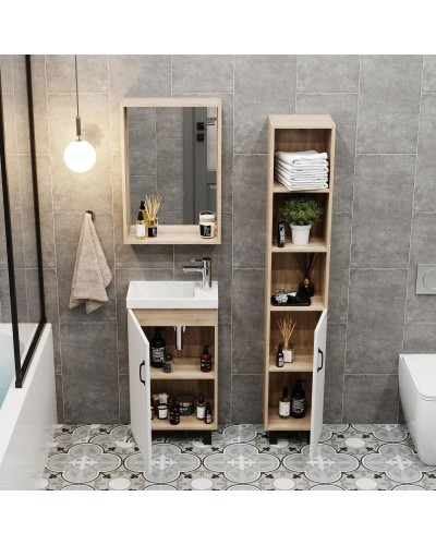 Тумба с раковиной дуб сонома/белый матовый 45,5 см Onika Тимбер 104508 + 4640021065907