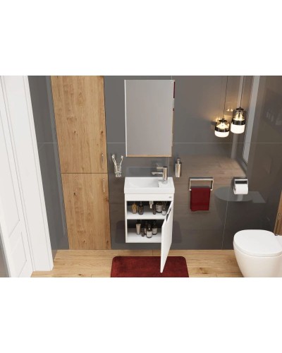 Тумба с раковиной белый глянец 45,5 см Onika Комо 104507 + 4640021065907