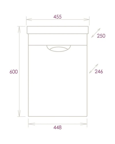 Тумба с раковиной белый глянец 45,5 см Onika Комо 104507 + 4640021065907