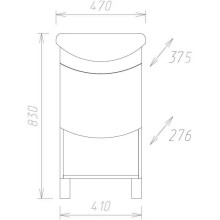 Тумба с раковиной бодега светлый 47 см Onika Селена 104505 + 604701