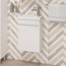 Тумба с раковиной белый глянец 40 см Onika Милтон 104007 + UM-COM40/1