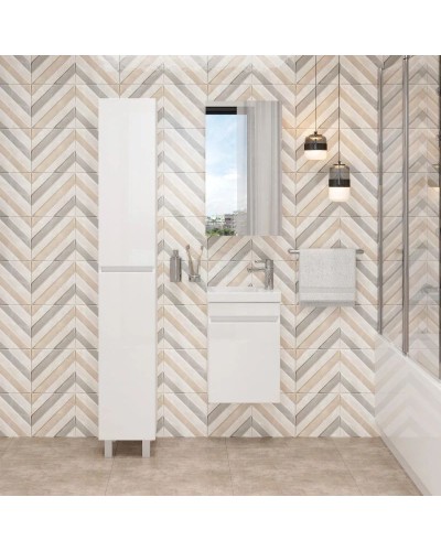 Тумба с раковиной белый глянец 40 см Onika Милтон 104007 + UM-COM40/1