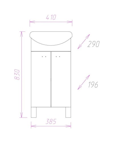 Тумба с раковиной белый глянец 41 см Onika Азов 104001 + 1WH110254
