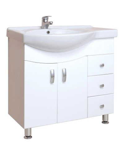 Тумба с раковиной белый глянец 83 см Onika Эльбрус 108202 + 1WH110228