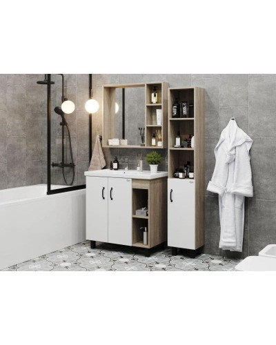 Тумба с раковиной дуб сонома/белый матовый 81 см Onika Тимбер 108045 + 4640021065198