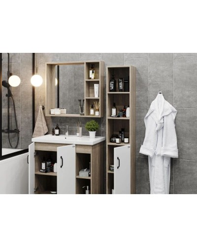 Тумба с раковиной дуб сонома/белый матовый 81 см Onika Тимбер 108045 + 4640021065198