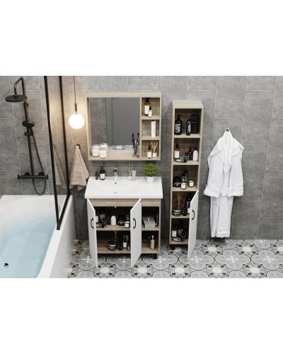 Тумба с раковиной дуб сонома/белый матовый 81 см Onika Тимбер 108045 + 4640021065198