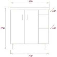 Тумба с раковиной дуб сонома/белый матовый 81 см Onika Тимбер 108045 + 4640021065198