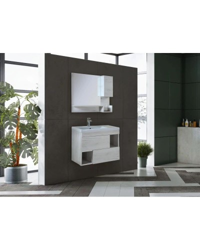 Тумба с раковиной дуб крафт белый 81 см Onika Санторини 108043 + 4640021065198