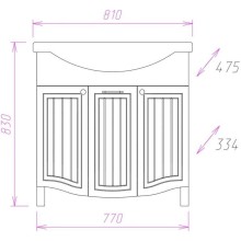 Тумба с раковиной белое дерево 81 см Onika Арно 108035 + 4620008198941