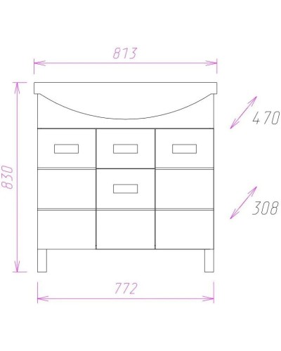 Тумба с раковиной белый глянец 81,3 см Onika Балтика 108023 + 1WH501524