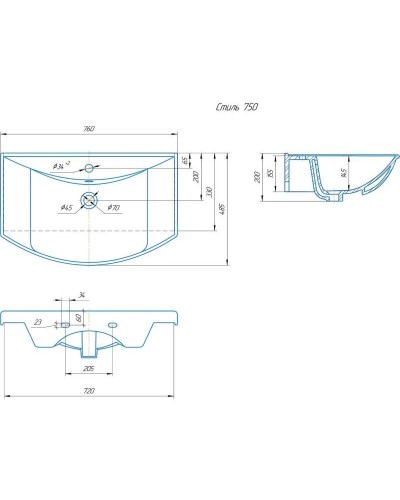 Тумба с раковиной белый глянец 76 см Onika Веронэлла 107514 + 4620008197470