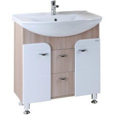 Тумба с раковиной белый глянец/ясень шимо 76 см Onika Стиль 107512 + 4620008197470