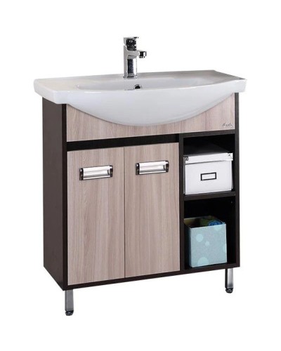 Тумба с раковиной венге луизиана/ясень шимо светлый 76 см Onika Гамма 107511 + 4620008197371