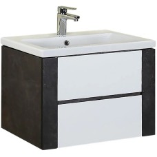 Тумба с раковиной белый глянец/ателье темный 70 см Onika Стоун 107045 + UM-COM70/1