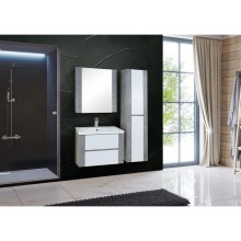 Тумба с раковиной ателье светлый/белый глянец 70 см Onika Стоун 107044 + UM-COM70/1