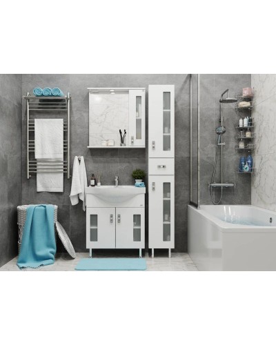 Тумба с раковиной белый глянец 70 см Onika Кристалл 107024 + UM-ERI70/1