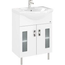 Тумба с раковиной белый глянец 66 см Onika Кристалл 106545 + 1WH109651