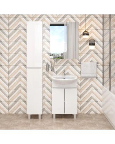 Тумба с раковиной белый глянец 61,5 см Onika Милтон 106146 + 4620008192772