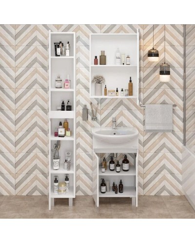 Тумба с раковиной белый глянец 61,5 см Onika Милтон 106146 + 4620008192772