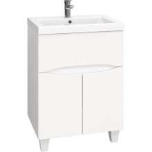 Тумба с раковиной белый глянец 60 см Onika Стрим 106144 + UM-COM60/1