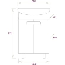 Тумба с раковиной белый глянец/кастелло 60,5 см Onika Харпер 106143 + UM-CAR60/1