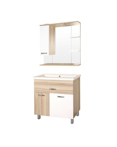 Тумба под раковину Style Line Ориноко 80 Белый Светлое дерево