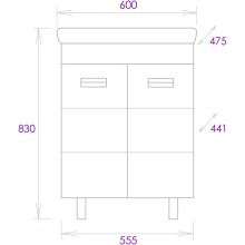 Тумба с раковиной белый глянец 60 см Onika Балтика 106139 + 1WH302082